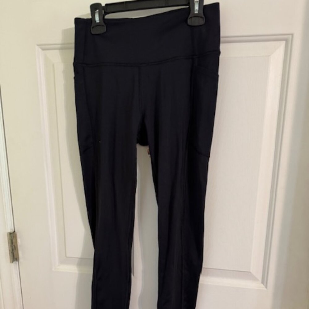Victoria's Secret 7/8 Essential High Rise Pocket Leggings Black Small EUC